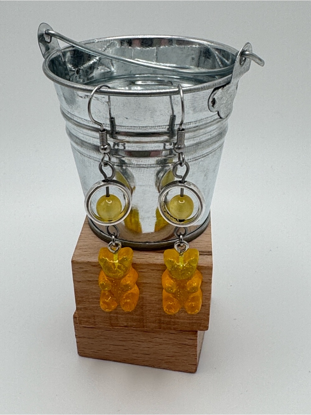 Yellow Gummy Bear Dangle Earrings